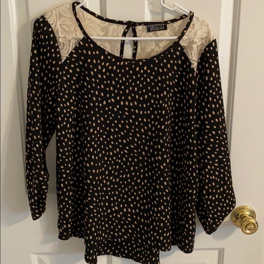 Papermoon Black and Cream Blouse